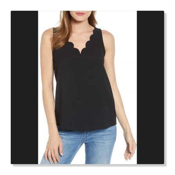 Gibson Savannah Scallop Neck Tank - size XS in Black - Picture 2 of 14